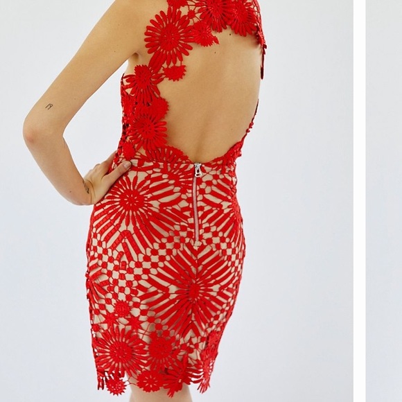 SAYLOR FOR FREE PEOPLE PRESLEY RED MINI DRESS - Picture 1 of 16